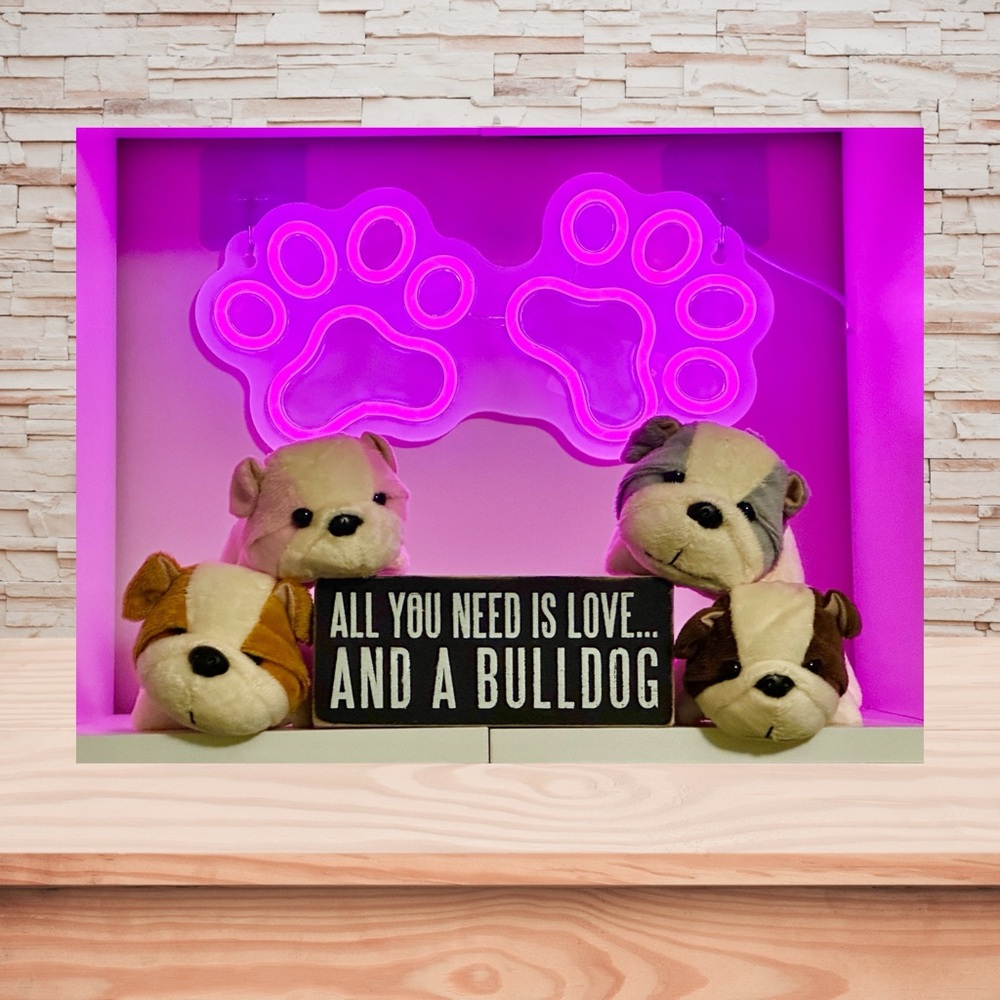 Mini Plush English Bulldog Bag Charm Key Chain Pendant 👜